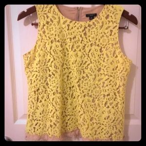 Yellow Ann Taylor Lace Top